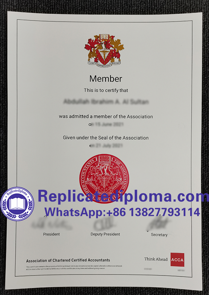 ACCA certificate