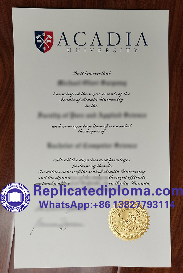 Acadia University diploma