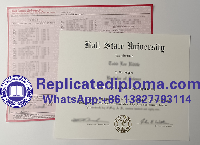 Ball State University diploma and transcript