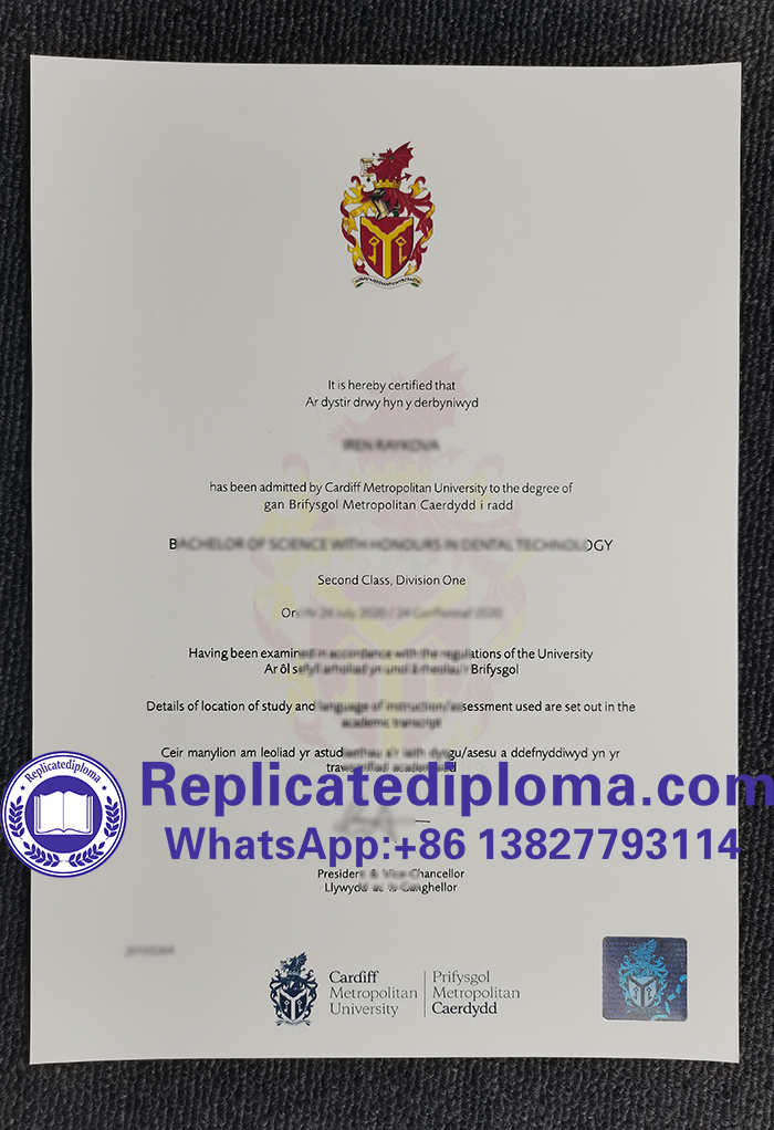 Cardiff Metropolitan University diploma