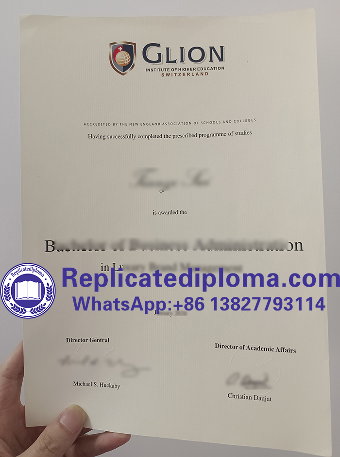 Glion Institute of Higher Education diploma