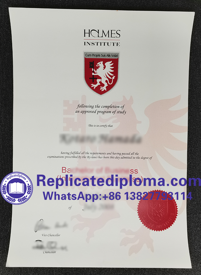 Holmes College diploma