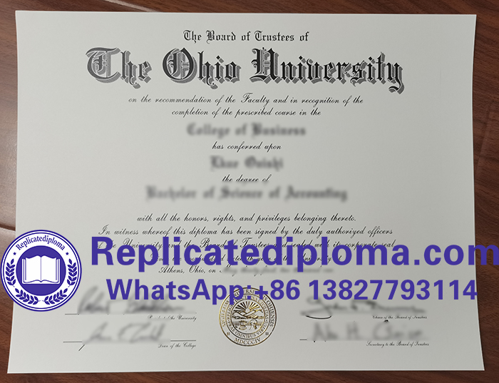 Ohio University diploma