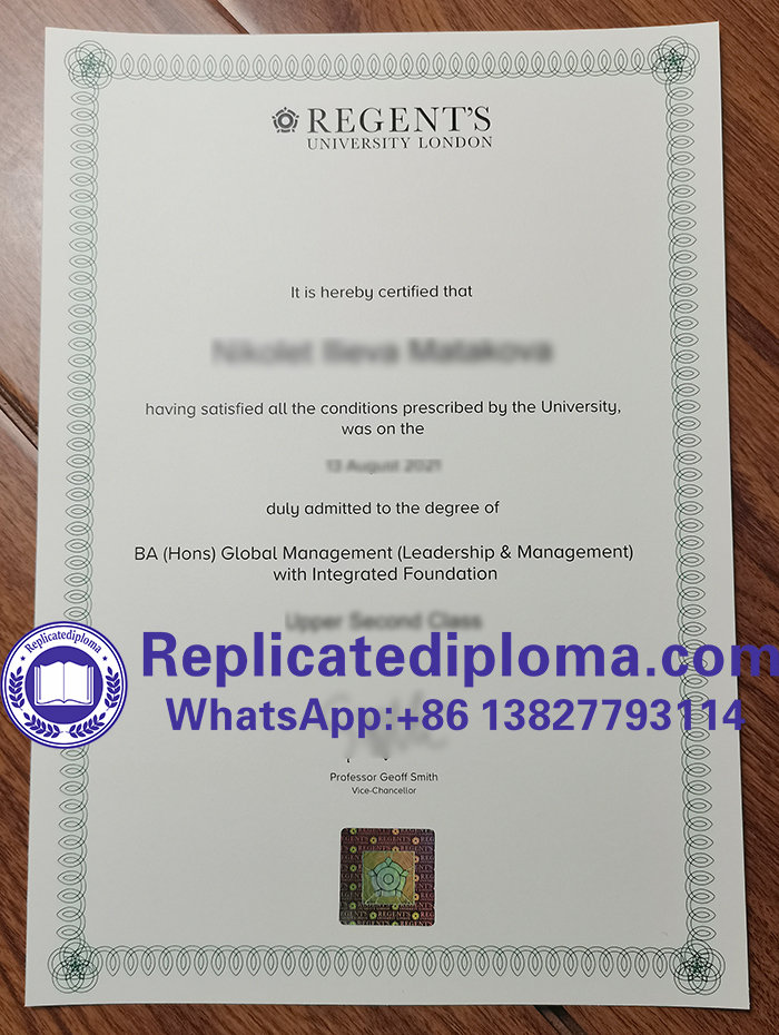 Regent's University London diploma