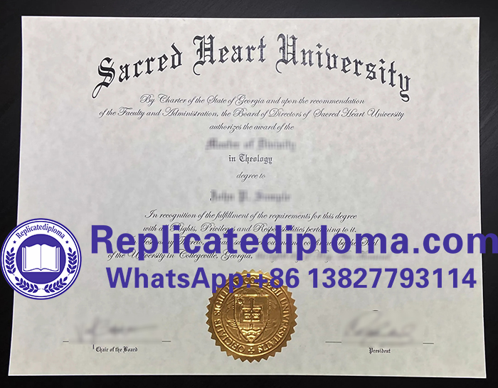 Sacred Heart University diploma