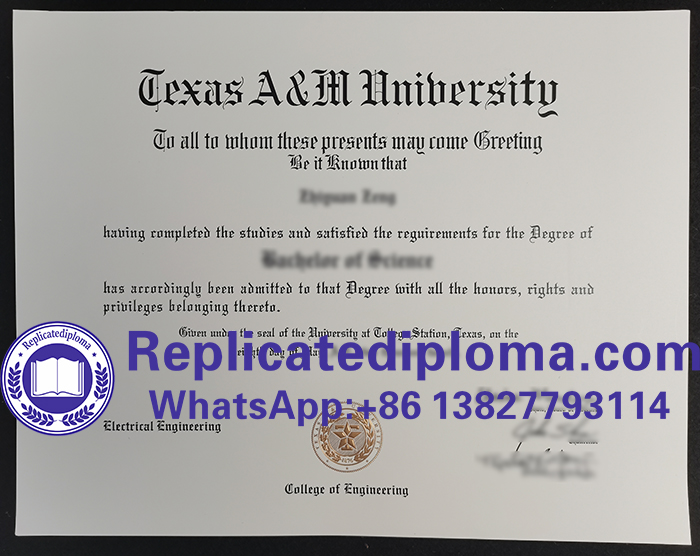 Texas A&M University diploma