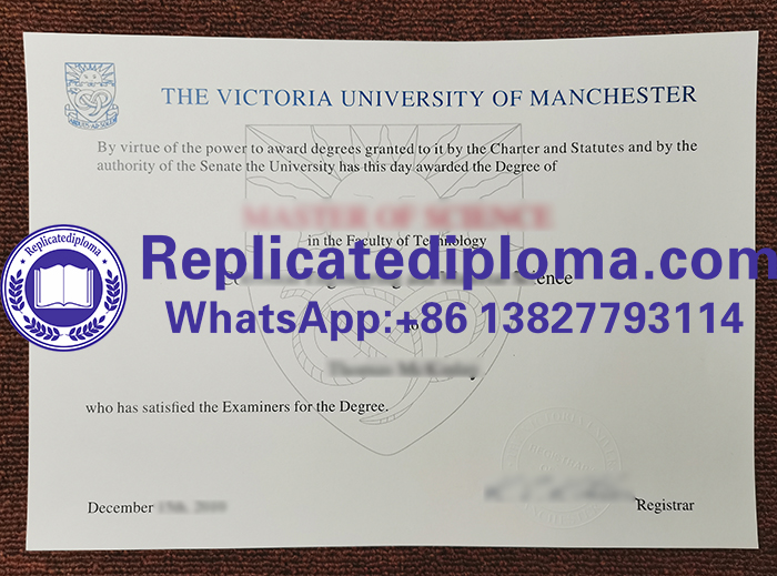 Victoria University of Manchester diploma