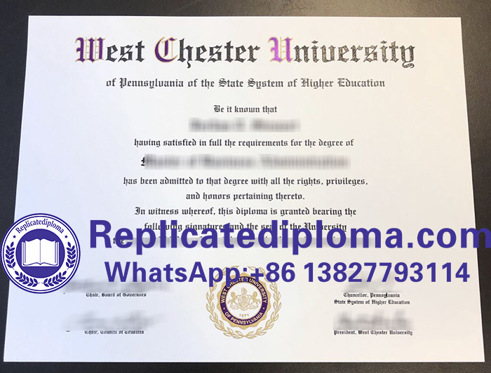 West Chester University of Pennsylvania diploma