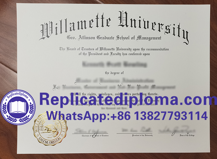 Willamette University diploma