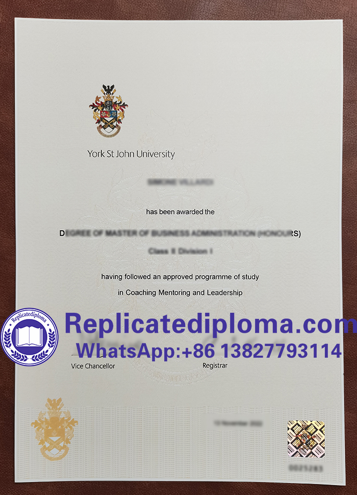 York St John University diploma