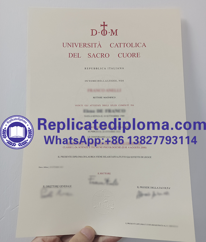 Catholic University of the Sacred Heart diploma