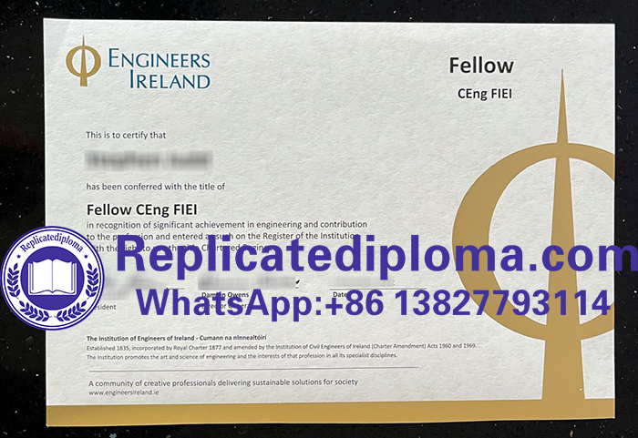 Institution of Engineers of Ireland CEng FIEI certificate