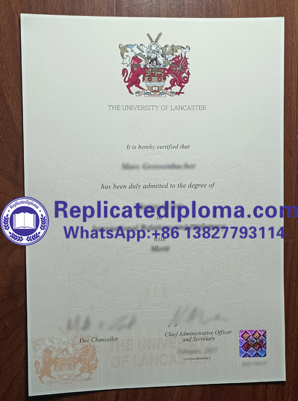 Lancaster University diploma HD sample, high quality University of ...