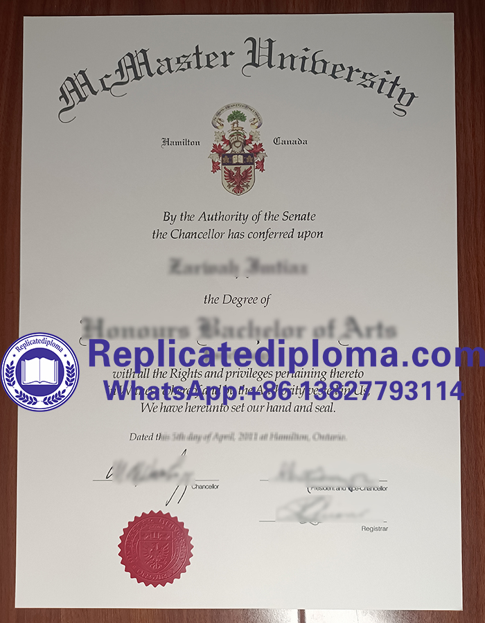 McMaster University diploma