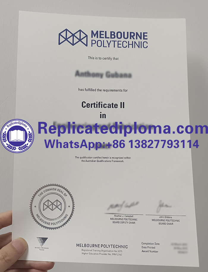 Melbourne Polytechnic certificate