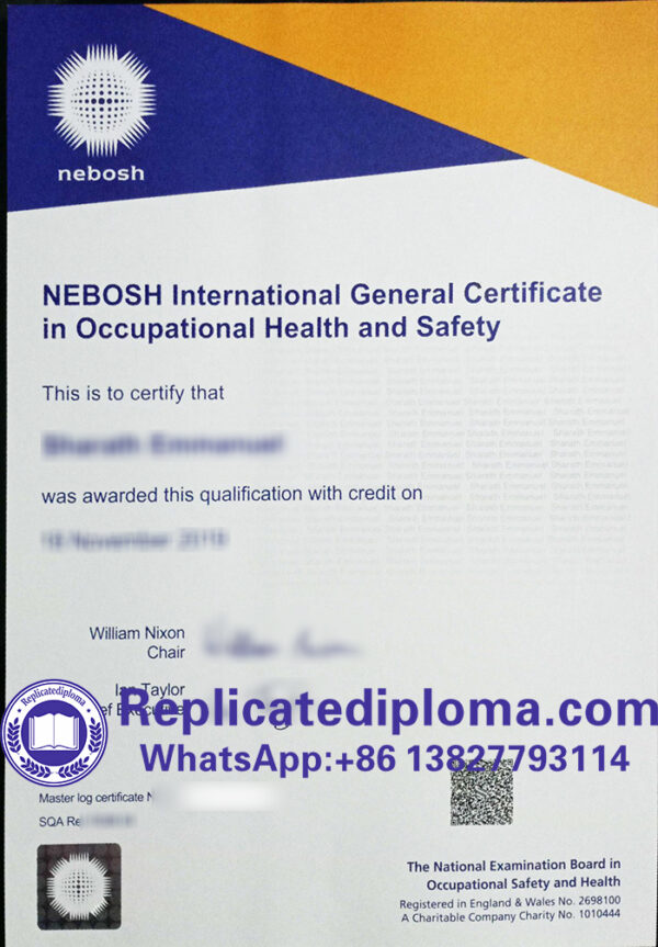 How Much To Buy Nebosh International General Certificate In Occupational Health And Safety 