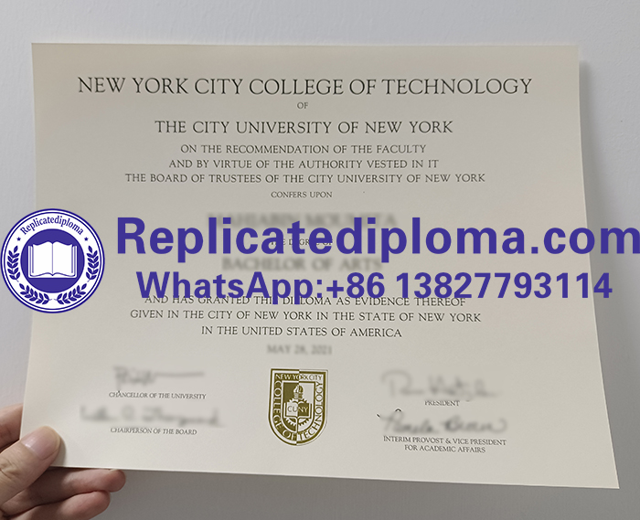 New York City College of Technology diploma