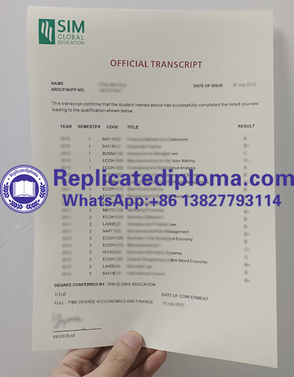 Quickly make realistic SIM Global Education transcript best maker ...