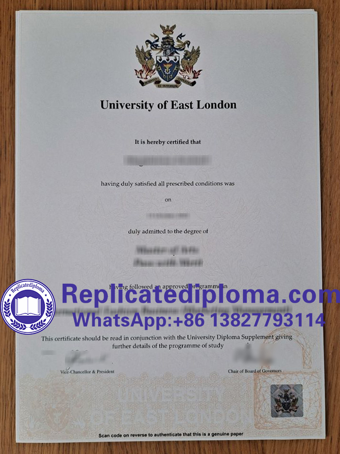 University of East London diploma