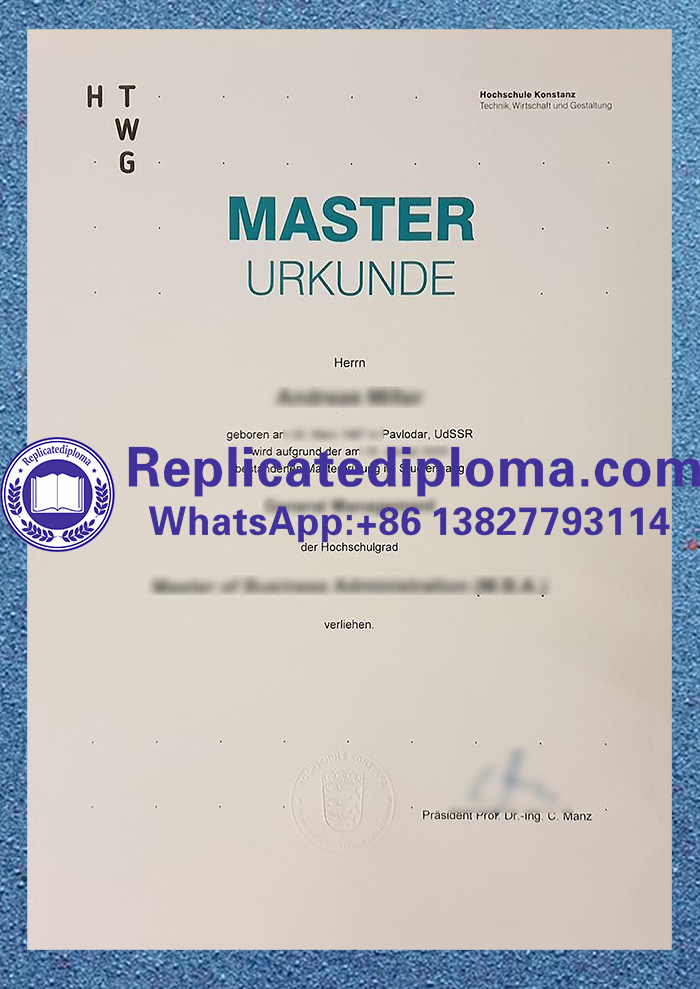 Hochschule Konstanz Master Urkunde