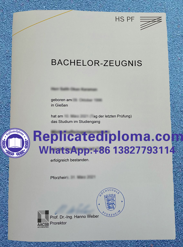 Hochschule Pforzheim Bachelor Zeugnis