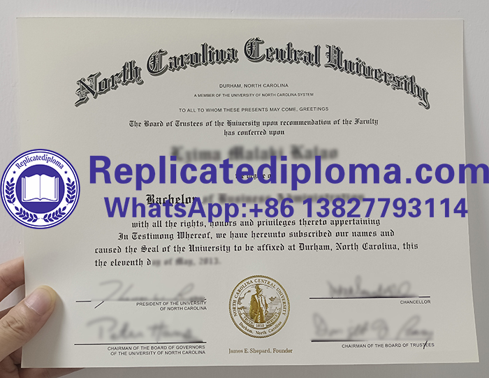 North Carolina Central University diploma