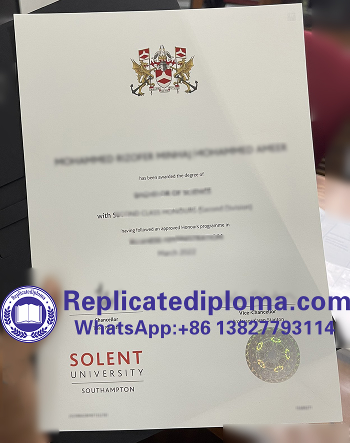 Solent University diploma