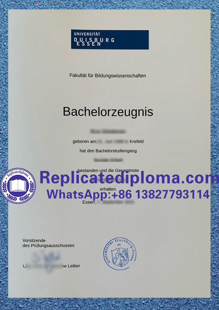 Universität Duisburg-Essen Bachelor Zeugnis