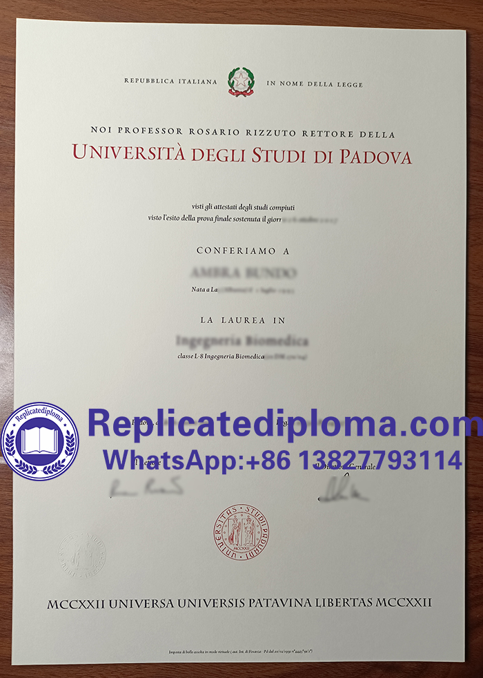 University of Padua diploma