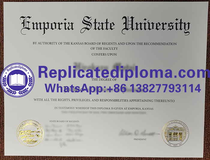 Emporia State University diploma