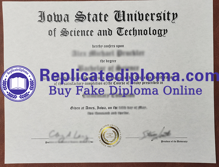 Iowa State University of Science and Technology diploma