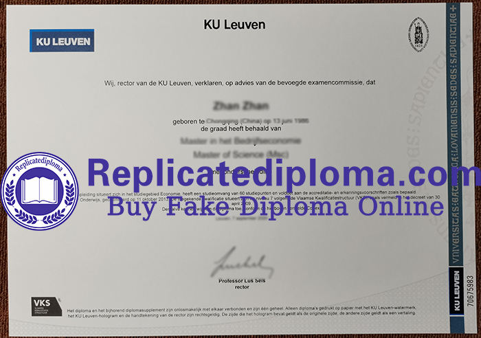 Katholieke Universiteit Leuven diploma