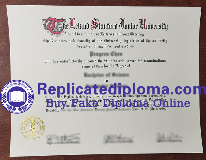 Leland Stanford Junior University diploma