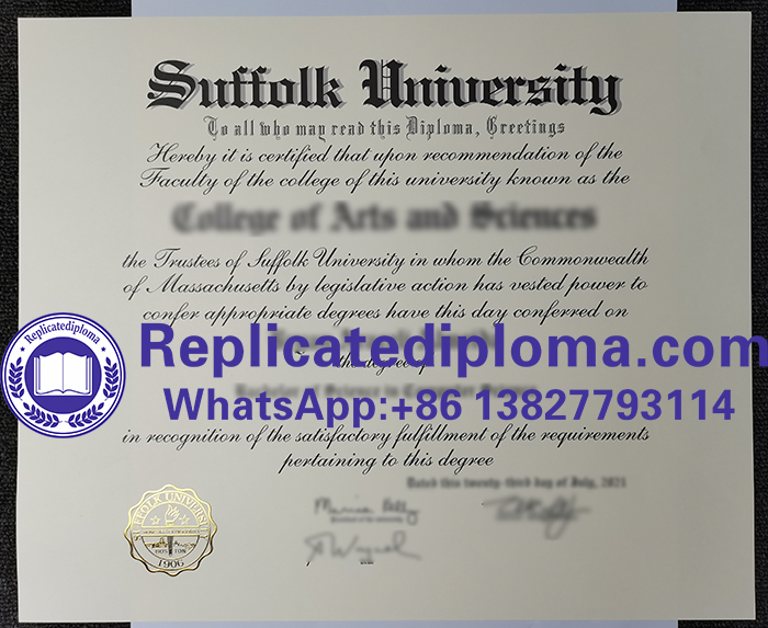 Suffolk University diploma