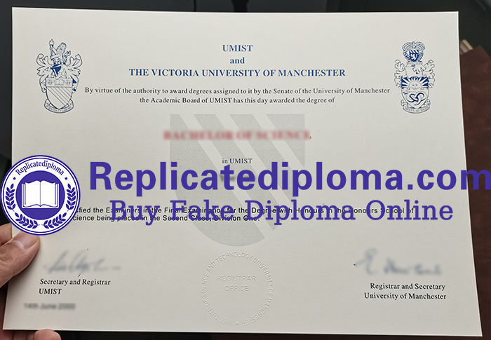 UMIST and Victoria University of Manchester diploma