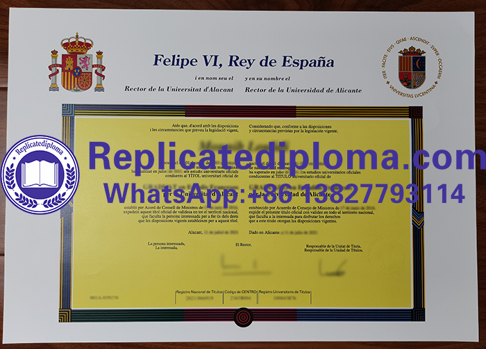 University of Alicante diploma