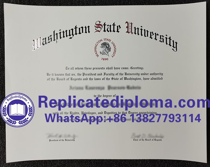 Washington State University diploma