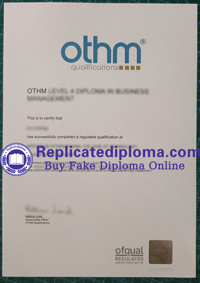 OTHM Qualifications diploma