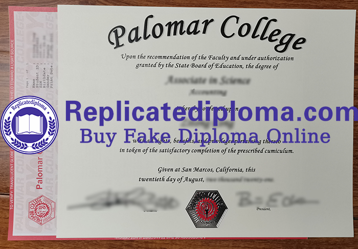 Palomar College diploma