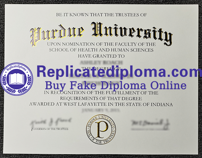 Purdue University diploma