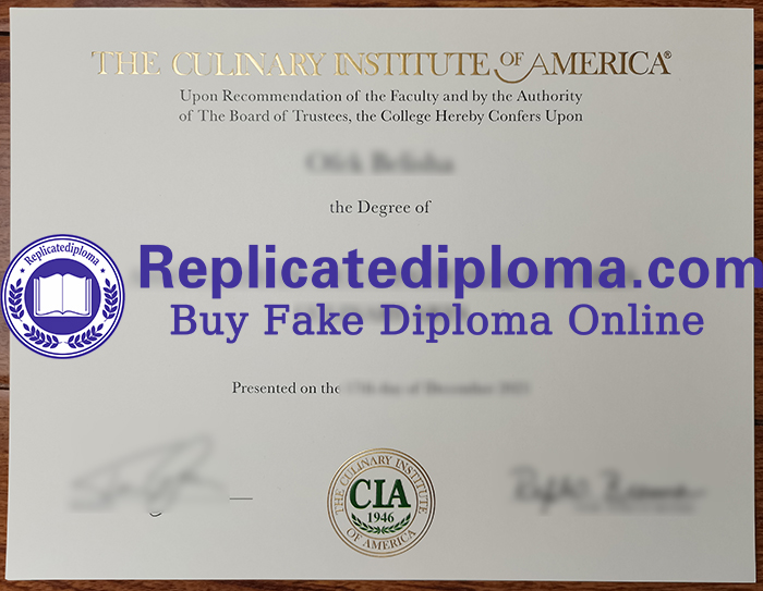 The Culinary Institute of America diploma