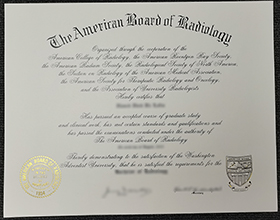 Order American Board of Radiology certificate, ABR certificate